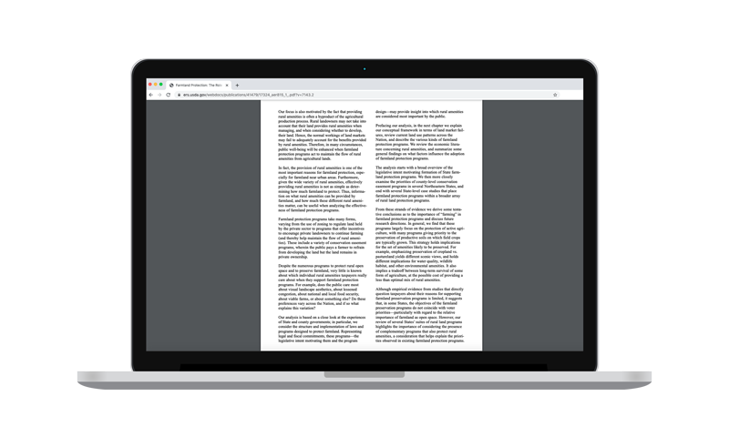 Laptop showing hard-to-read PDF
