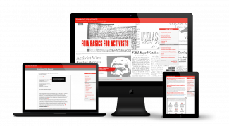 FOIA Basics Screenshots on laptop, desktop, and mobile