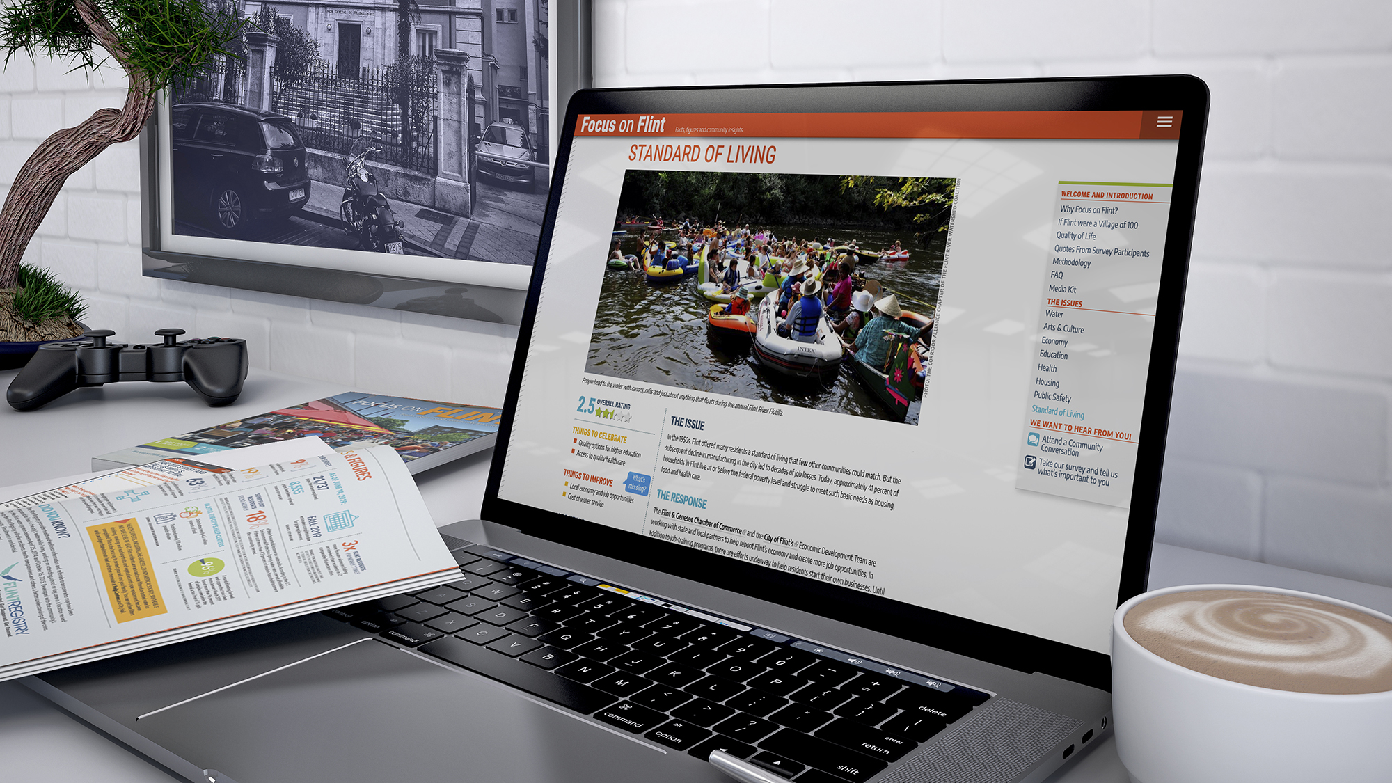 Focus on Flint website beside the print publication