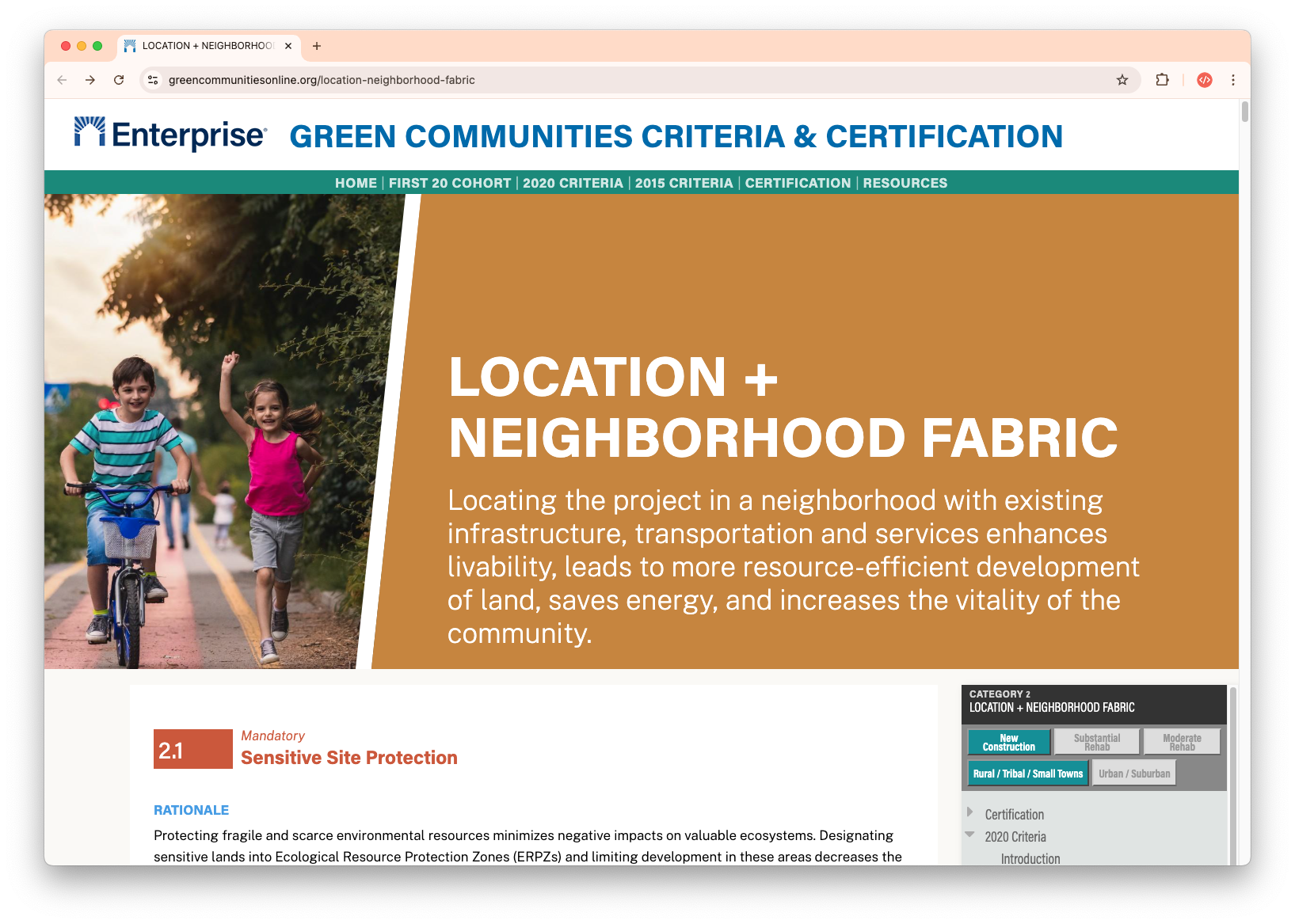 Green Communities interactive checklist