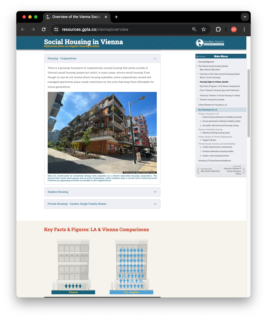 Social Housing in Vienna report — section page